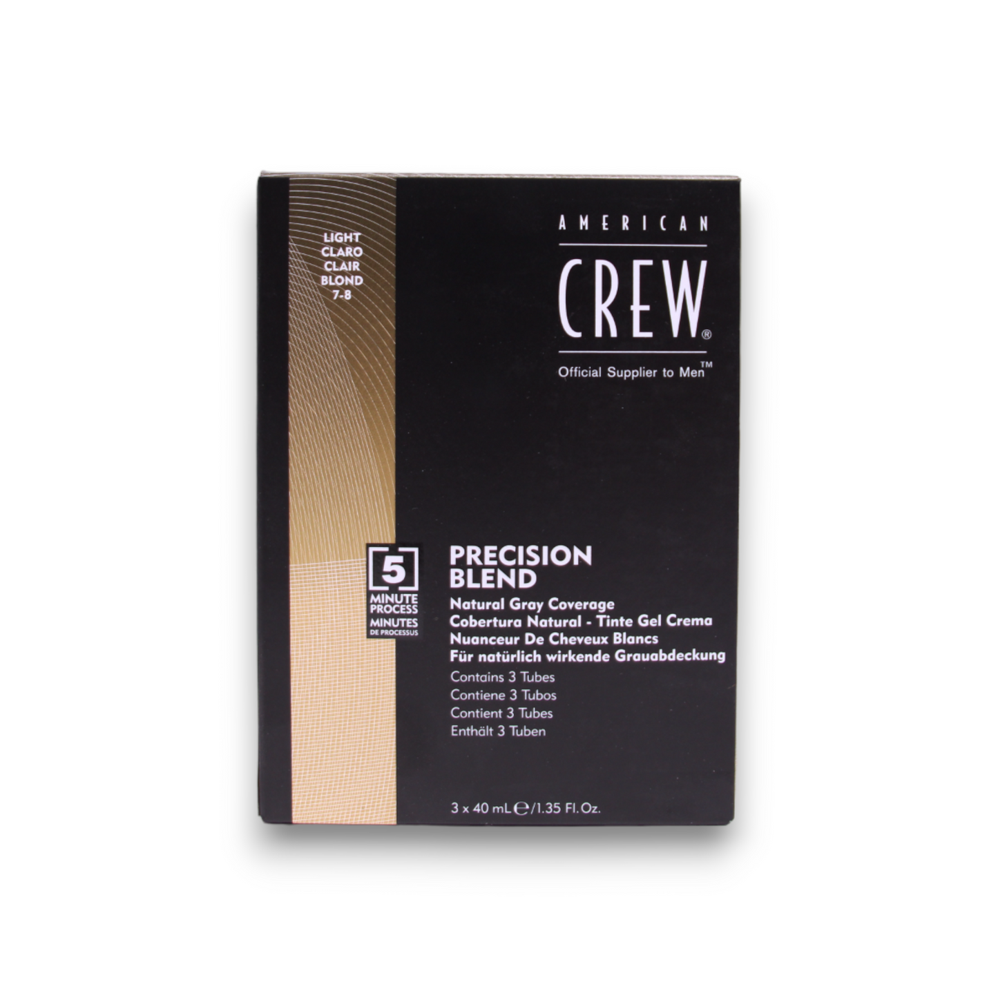 American Crew, Precision Blend, poltrajnostna barva za lase, 7-8 Light, 3x, 40 ml