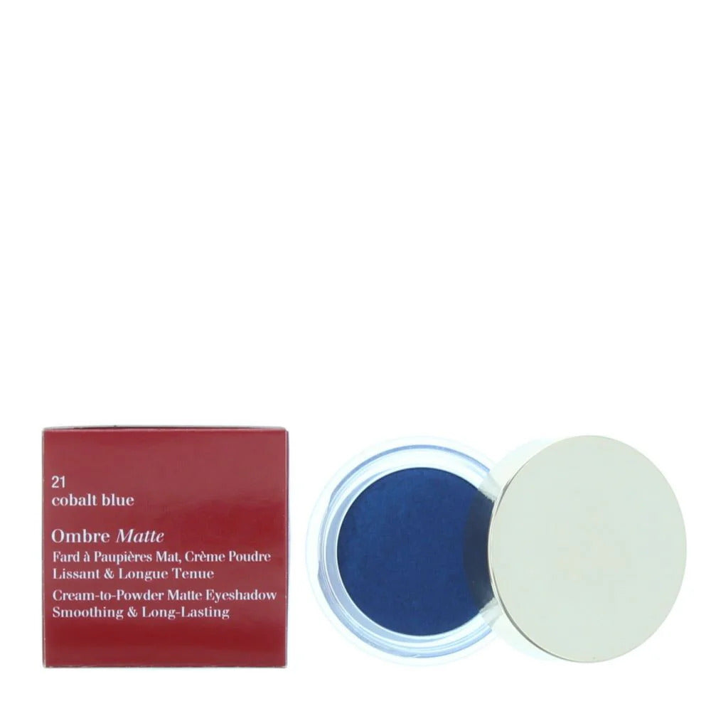 Clarins, "Ombre Matte", kreminiai akių šešėliai, 21, kobalto mėlyna, 7 g