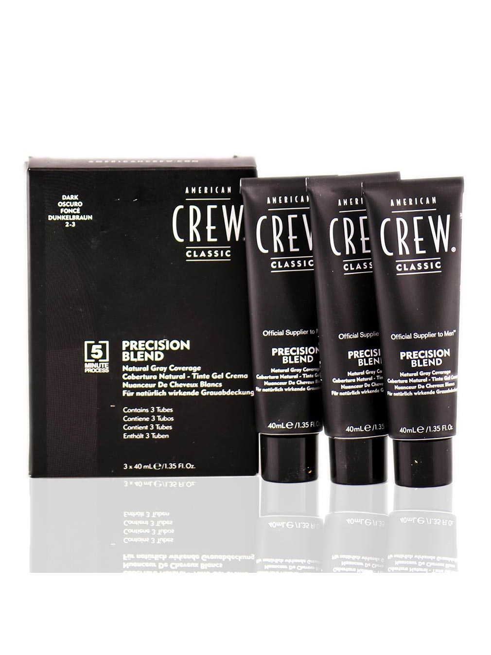 Set American Crew: Precision Blend, Semi-Permanent Hair Dye, 2-3 , 40 ml + Precision Blend, Semi-Permanent Hair Dye, 2-3 , 40 ml + Precision Blend, Semi-Permanent Hair Dye, 2-3 , 40 ml