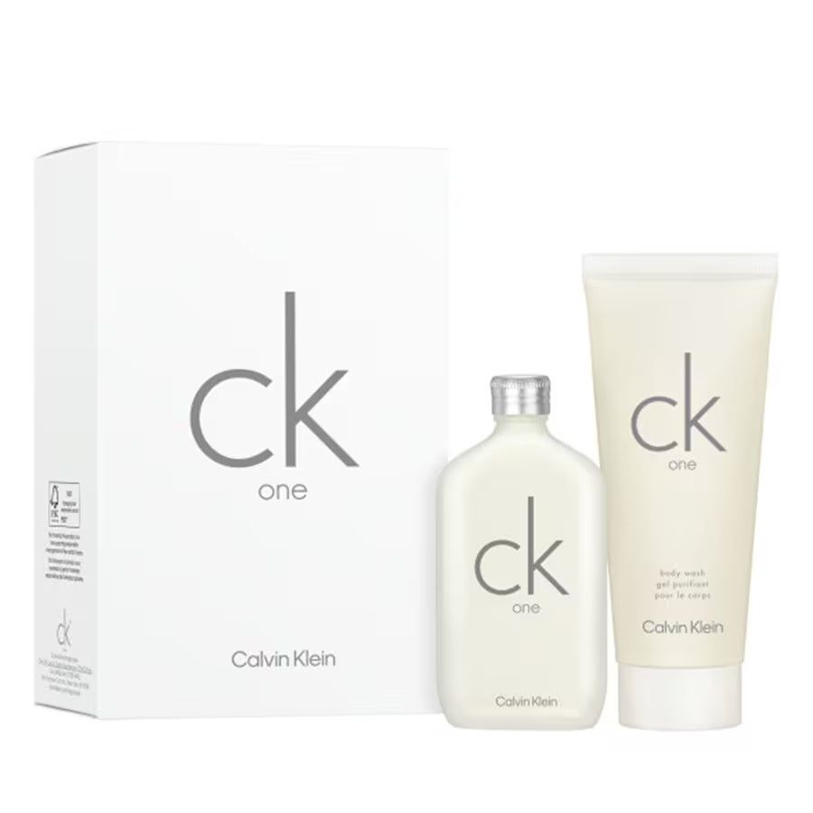 Set Calvin Klein: CK One, Eau De Toilette, Unisex, 50 ml + CK One, Body Wash, For Hair & Body, 100 ml