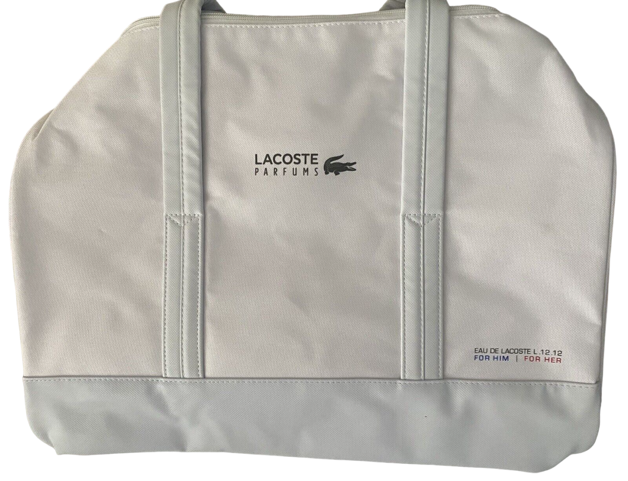 Lacoste, Eau de Lacoste L.12.12, Polyester, Textile Bag, Weekend Bag, White, Unisex, 16 x 10 x 10 inch