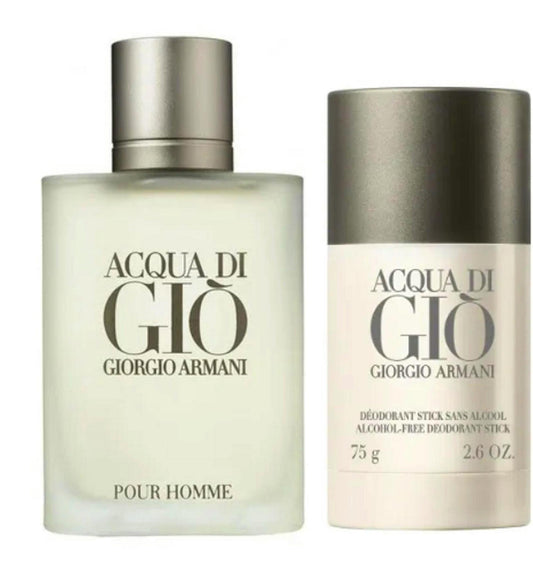 Set Giorgio Armani: Acqua di Gio, Eau De Toilette, For Men, 100 ml + Acqua di Gio, Anti-Perspirant, Deodorant Stick, For Men, 75 g