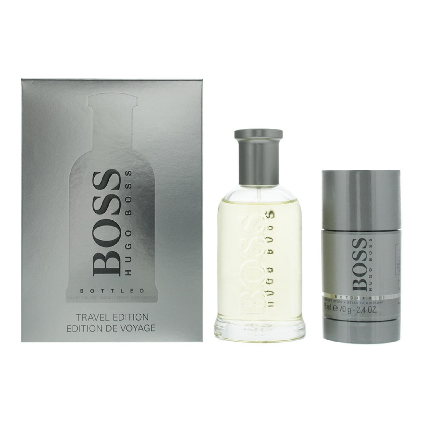 Set Hugo Boss: Boss Bottled, Eau De Toilette, For Men, 100 ml + Boss Bottled, Sandalwood, Cider and Vetiver, Deodorant Stick, For Men, 75 ml