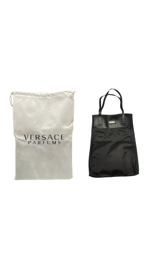 Versace, Versace, Textile Bag, Hand Tote, Black, For Women